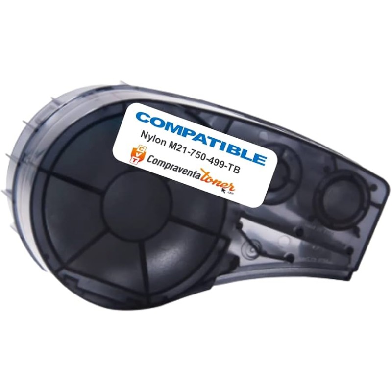 NASTRO COMPATIBILE PER ETICHETTE NYLON BRADY BMP21 M21-750-499-TB Testo nero su sfondo bianco