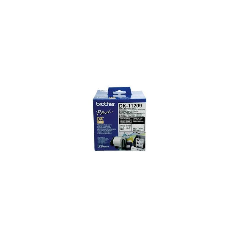 ETICHETTE ORIGINALI BROTHER DK11209 DK-11209 29mm 62mm 800pz