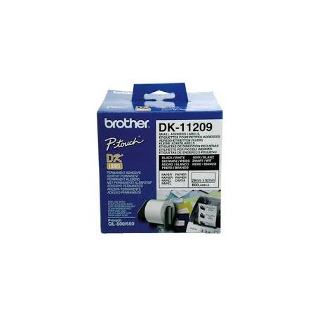 ETICHETTE ORIGINALI BROTHER DK11209 DK-11209 29mm 62mm 800pz