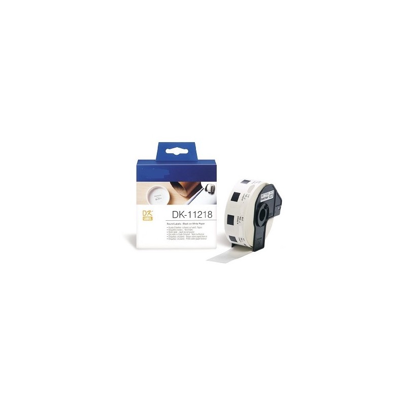 ETICHETTE ORIGINALI BROTHER DK11218 DK-11218 pretagliate originali 1000 unità Diametro 24 mm