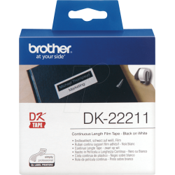 ETICHETTE ORIGINALI BROTHER DK22211 DK-22211 29mm X 90mm 29 mm x 15,24 mT 400 PZ CON SUPPORT
