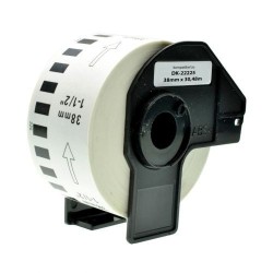 ETICHETTE COMPATIBILI BROTHER DK22225 DK-22225 30,48mm 38mm CON SUPPORTO
