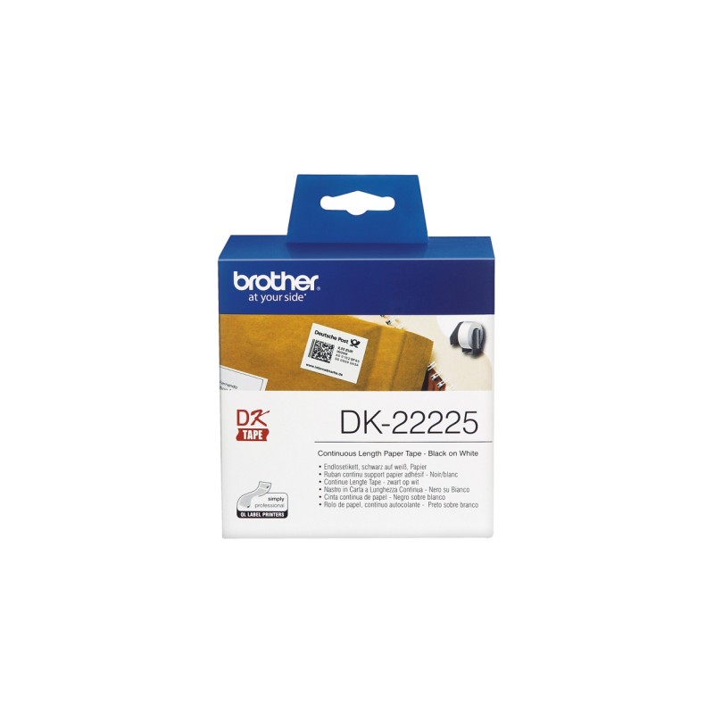 ETICHETTE ORIGINALI BROTHER DK22225 DK-22225 30,48mm 38mm CON SUPPORTO