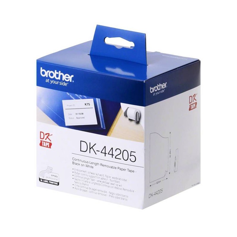 ETICHETTE ORIGINALE BROTHER DK44205 DK-44205 30,48mm 62mm CON SUPPORTO
