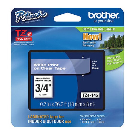NASTRO ETICHETTE ORIGINALI LAMINATO BROTHER TZE145 Larghezza 18 mm x 8 metri