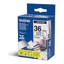 NASTRO ETICHETTE ORIGINALE LAMINATO BROTHER TZE261 Larghezza 36 mm x 8 metri