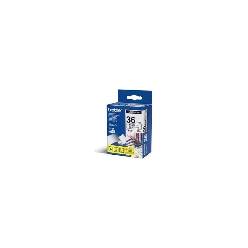 NASTRO ETICHETTE ORIGINALE LAMINATO BROTHER TZE261 Larghezza 36 mm x 8 metri