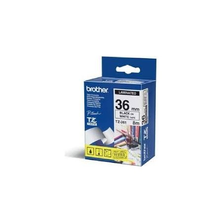 NASTRO ETICHETTE ORIGINALE LAMINATO BROTHER TZE261 Larghezza 36 mm x 8 metri