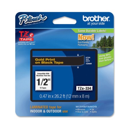 NASTRO ETICHETTE ORIGINALI LAMINATO BROTHER TZE334 Larghezza 12 mm x 8 metri