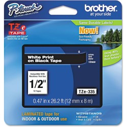 NASTRO ETICHETTE ORIGINALI LAMINATO BROTHER TZE335 Larghezza 12 mm x 8 metri