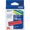 NASTRO ETICHETTE ORIGINALI LAMINATO BROTHER TZe441 Larghezza 18 mm x 8 metri