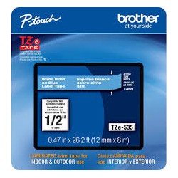 NASTRO ETICHETTE ORIGINALE LAMINATO BROTHER TZe535 Larghezza 12 mm x 8 metri