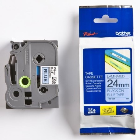 NASTRO ETICHETTE ORIGINALE LAMINATO BROTHER TZE551 Larghezza 24 mm x 8 metri