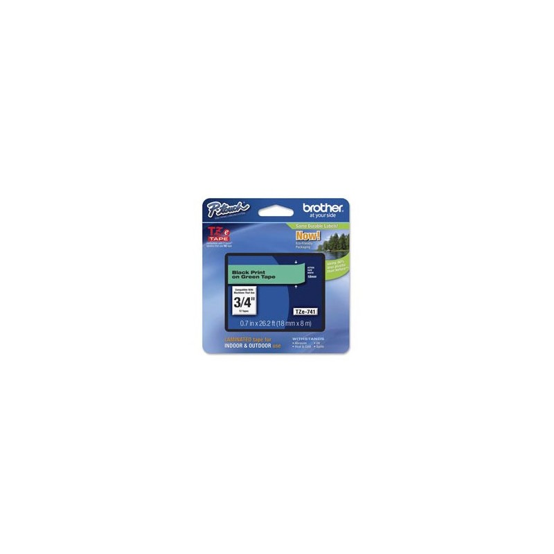 NASTRO ETICHETTE ORIGINALE LAMINATO BROTHER TZE741 Larghezza 18 mm x 8 metri