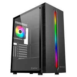 Case Unykach Armor Lumina Black ATX, Micro ATX, Mini ITX Lato in vetro temperato Illuminazione ARGB 3,5" e 2,5" UK511210