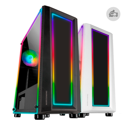 CASE MARS Gaming MC-ART Mid-Tower ATX Micro ATX Mini-ITX Vetro temperato frontale e laterale in cui puoi creare i tuoi disegni