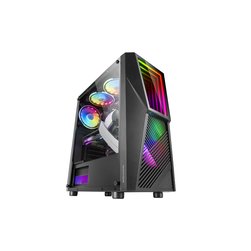 CASE MARS Gaming MC777 Infinity Mirror Mid-Tower Case ATX Micro ATX Mini-ITX Lato in vetro temperato Illuminazione ARGB