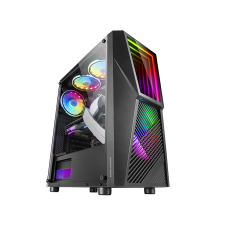 CASE MARS Gaming MC777 Infinity Mirror Mid-Tower Case ATX Micro ATX Mini-ITX Lato in vetro temperato Illuminazione ARGB