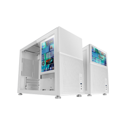 CASE MARS Gaming MCLCDW Design compatto Micro-ATX Schermo LCD IPS da 8" Connettività USB-C e USB 3.0