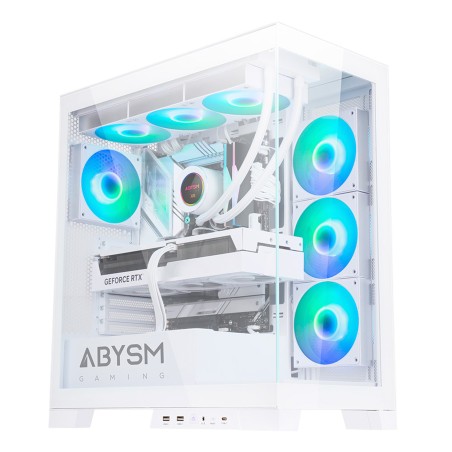 CASE ABYSM SAVA ARGB AB123512 Tower ATX ITX Micro ATX bianco Vetro temperato laterale e anteriore