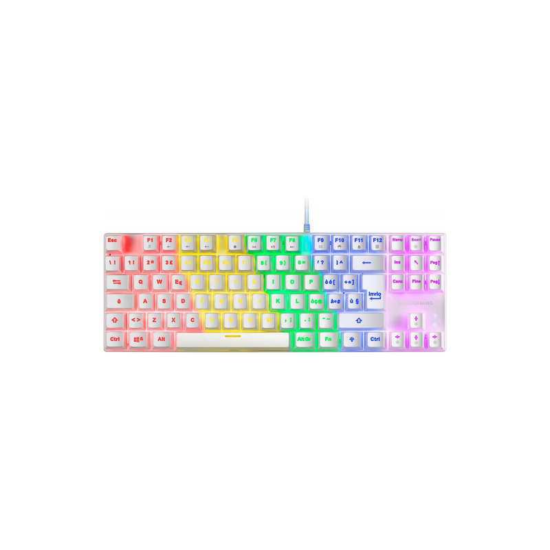 TASTIERA GAMING MECCANICA MARS MK80 MK80WRIT TKL Compatta Illuminazione RGB Tasti Undelete