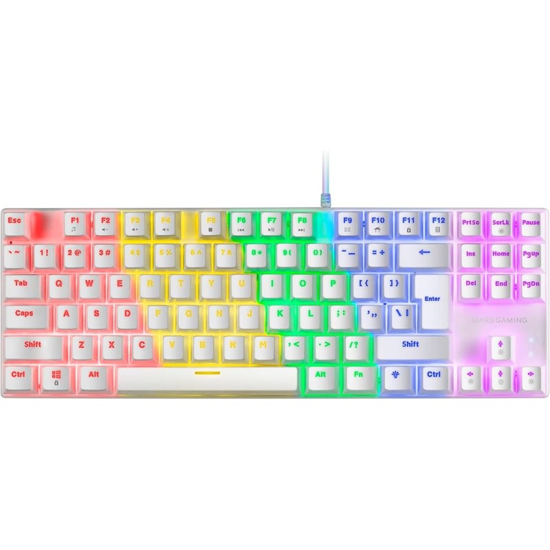 TASTIERA GAMING MECCANICA MARS MK80 MK80WBRIT TKL Compatta Illuminazione RGB Tasti Undelete Switch Antipolvere