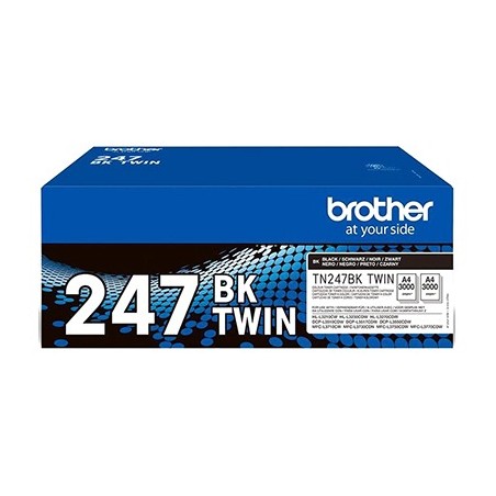 BIPACK TONER ORIGINALE BROTHER TN-247BK TN247BKTWIN MFC-L3710 3K NERO