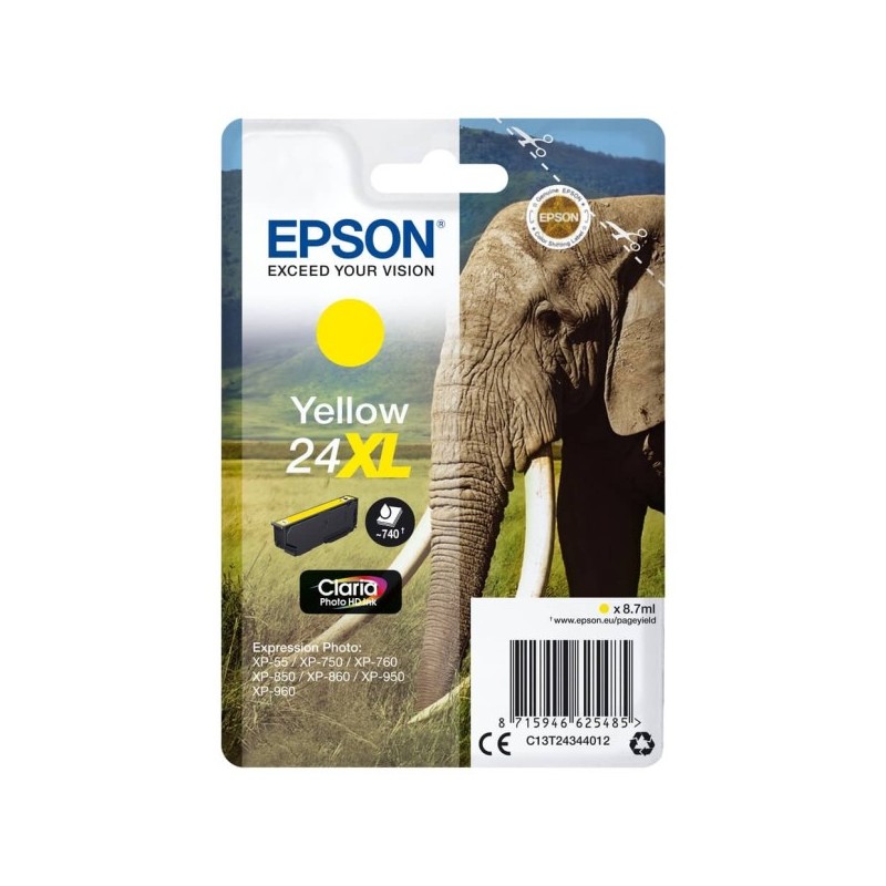 CARTUCCIA ORIGINALE EPSON Expression Photo XP 750 GIALLO 24XL T2434 C13T24344012