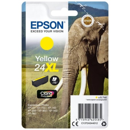 CARTUCCIA ORIGINALE EPSON Expression Photo XP 750 GIALLO 24XL T2434 C13T24344012