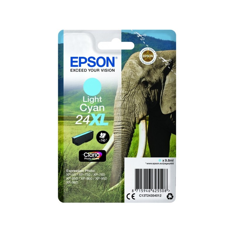 CARTUCCIA ORIGINALE EPSON Expression Photo XP 750 LIGHT CIANO 24XL T2435 C13T24354012