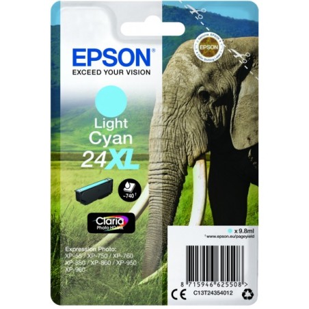 CARTUCCIA ORIGINALE EPSON Expression Photo XP 750 LIGHT CIANO 24XL T2435 C13T24354012