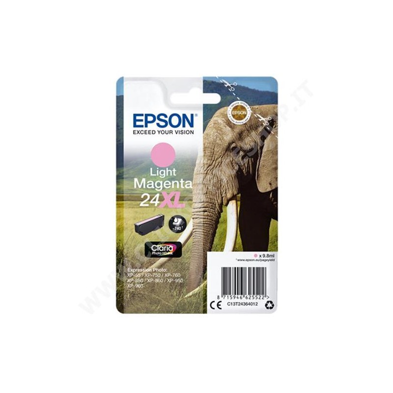 CARTUCCIA ORIGINALE EPSON Expression Photo XP 750 LIGHT MAGENTA 24XL T2436 C13T24364012