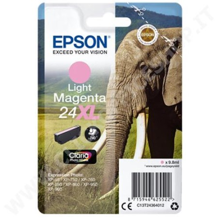 CARTUCCIA ORIGINALE EPSON Expression Photo XP 750 LIGHT MAGENTA 24XL T2436 C13T24364012