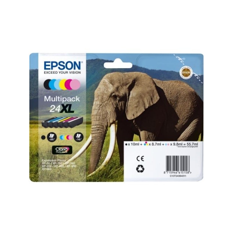 MULTIPACK 6 CARTUCCE ORIGINALI EPSON C13T24384011 T2438 24XL
