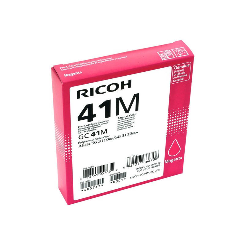 CARTUCCIA ORIGINALE INCHIOSTRO PIGMENTATO RICOH 405763 GC-41M GC41M Aficio SG2100 MAGENTA