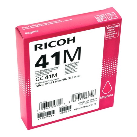 CARTUCCIA ORIGINALE INCHIOSTRO PIGMENTATO RICOH 405763 GC-41M GC41M Aficio SG2100 MAGENTA
