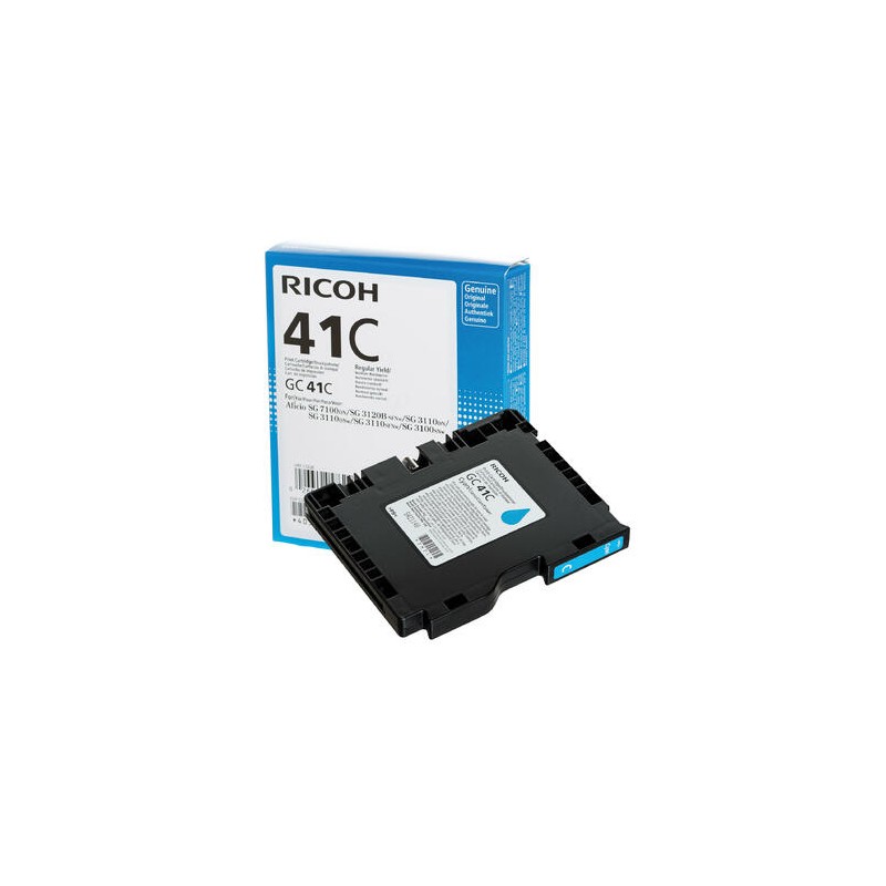 CARTUCCIA ORIGINALE INCHIOSTRO PIGMENTATO RICOH 405762 GC-41C GC41C Aficio SG2100 CIANO