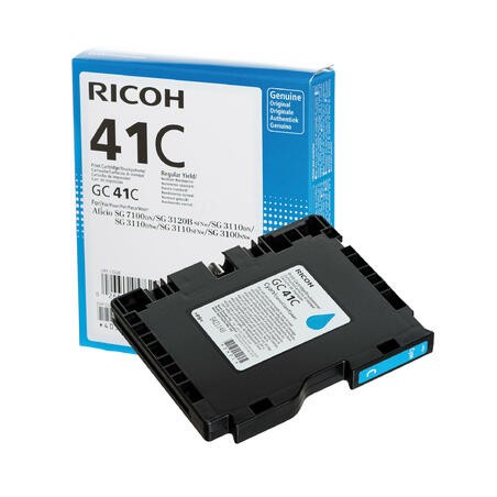 CARTUCCIA ORIGINALE INCHIOSTRO PIGMENTATO RICOH 405762 GC-41C GC41C Aficio SG2100 CIANO