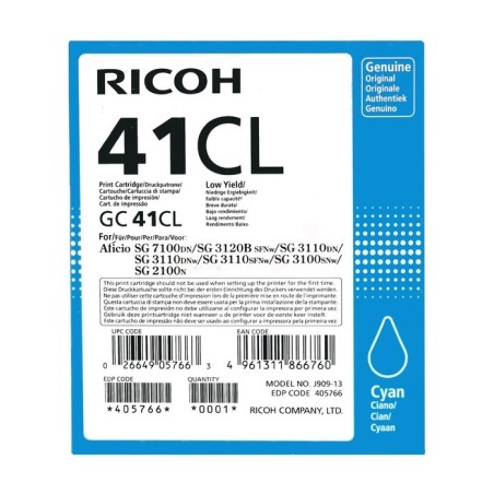 CARTUCCIA ORIGINALE SUBLIMAZIONE RICOH 405766 GC-41CL GC41CL Aficio SG2100 CIANO