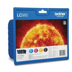 MULTIPACK 04 CARTUCCIA ORIGINALE BROTHER LC-980 BK C M Y MFC 290C Dcp585Cw