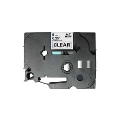 NASTRO ETICHETTE COMPATIBILI LAMINATO BROTHER TZE121 Testo nero su sfondo trasparente.