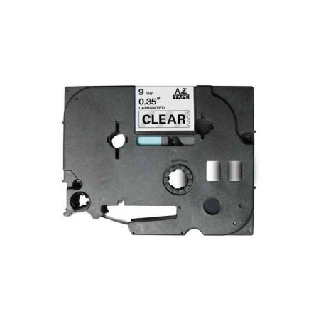 NASTRO ETICHETTE COMPATIBILI LAMINATO BROTHER TZE121 Testo nero su sfondo trasparente.