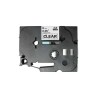 NASTRO ETICHETTE COMPATIBILI LAMINATO BROTHER TZE121 Testo nero su sfondo trasparente.