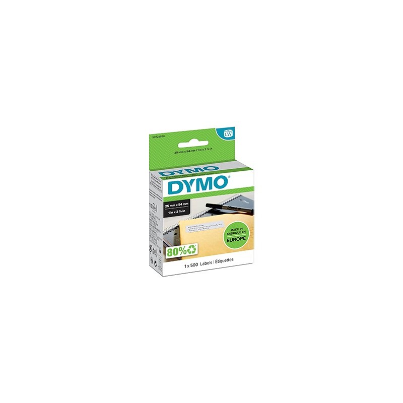 ETICHETTE ADESIVE PERMANENTE ORIGINALE DYMO DM-11352 DM11352 S0722520 54mm x 25mm 500pz