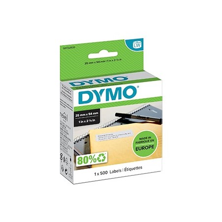 ETICHETTE ADESIVE PERMANENTE ORIGINALE DYMO DM-11352 DM11352 S0722520 54mm x 25mm 500pz