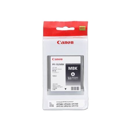 CARTUCCIA ORIGINALE CANON PFI-102MBK PFI 102MBK NERO MATTE DYE IPF 500 0894B001