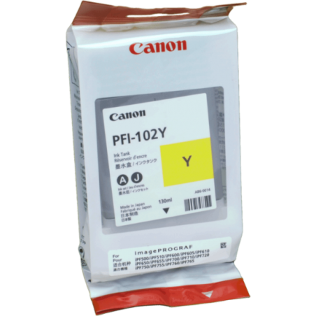 CARTUCCIA ORIGINALE CANON PFI-102Y PFI 102Y GIALLO DYE IPF 500 0898B001