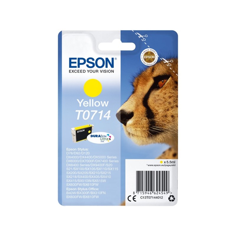 CARTUCCIA ORIGINALE EPSON STYLUS D78 DX4000 T0714 T0894 GIALLO C13T07144012
