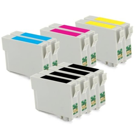 MULTIPACK 10PZ CARTUCCIA COMPATIBILE EPSON STYLUS SX125 T1285 4BK 2X CMY