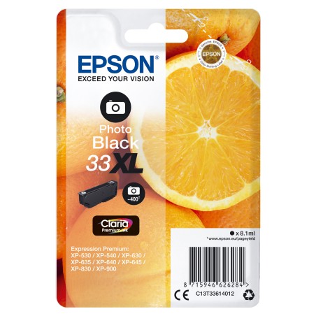 CARTUCCIA ORIGINALE EPSON T3361 C13T33614012 C13T33614010 33XL NERO FOTO ARANCIA